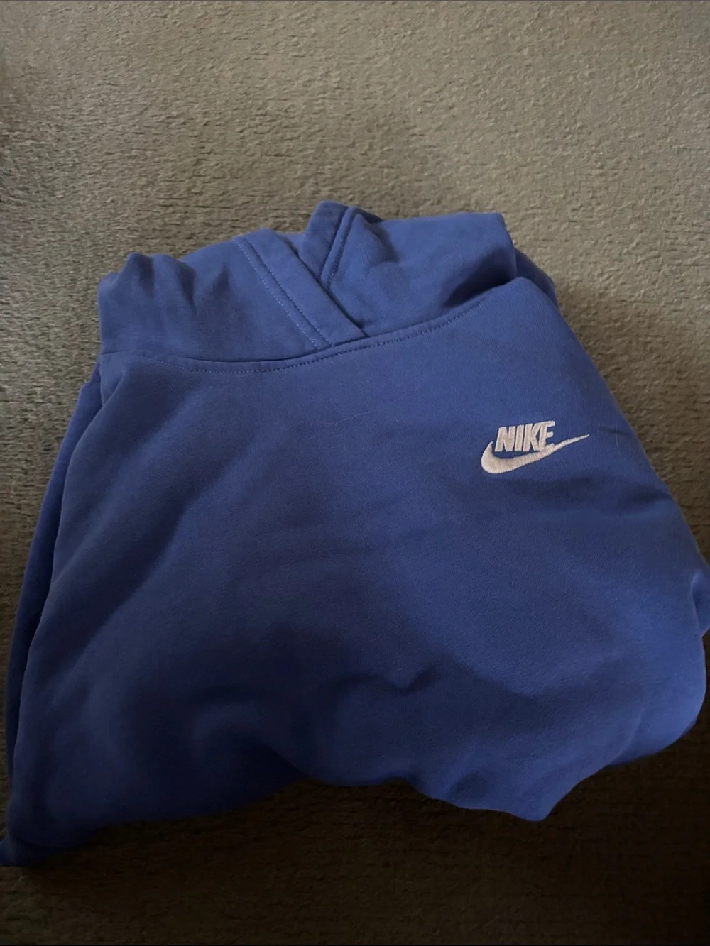 Nike Royal Blue Hooded Pullover with White Swoosh